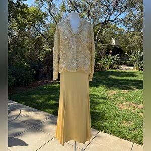 Lucy De Castenou custom 3-pc skirt, cami and hand-embellished jacket - size XL